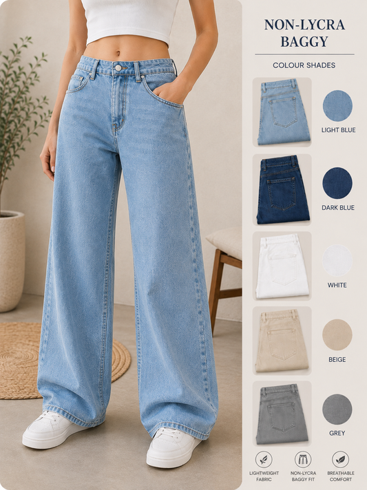 Non Lycra Baggy Denim